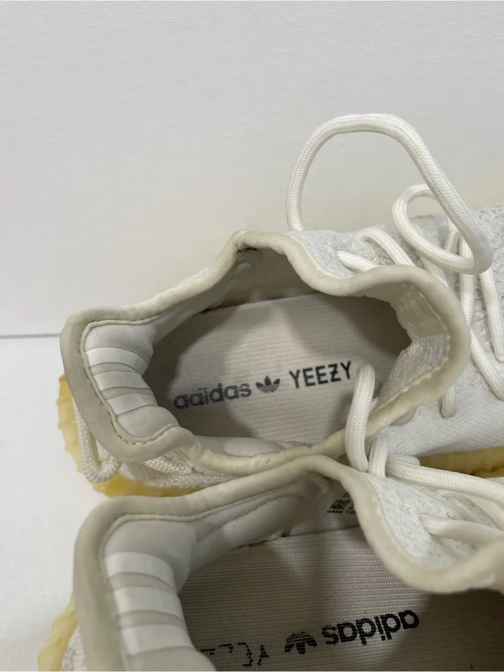 Yeezy Kids Cream Knit Sneakers with Gum Outsole